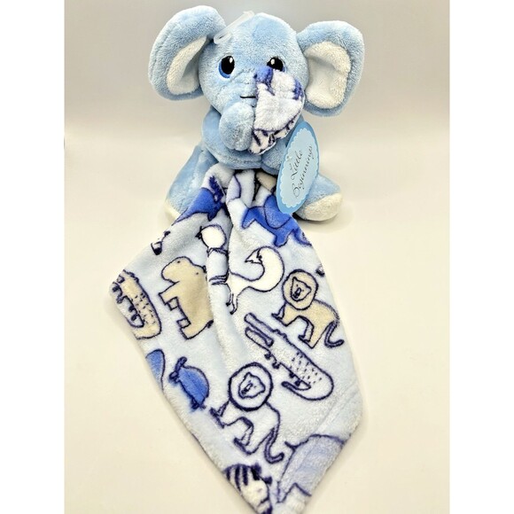Little Beginnings Blue Elephant Plush Lovey Animals Security Blanket Baby Lovie - Picture 13 of 13